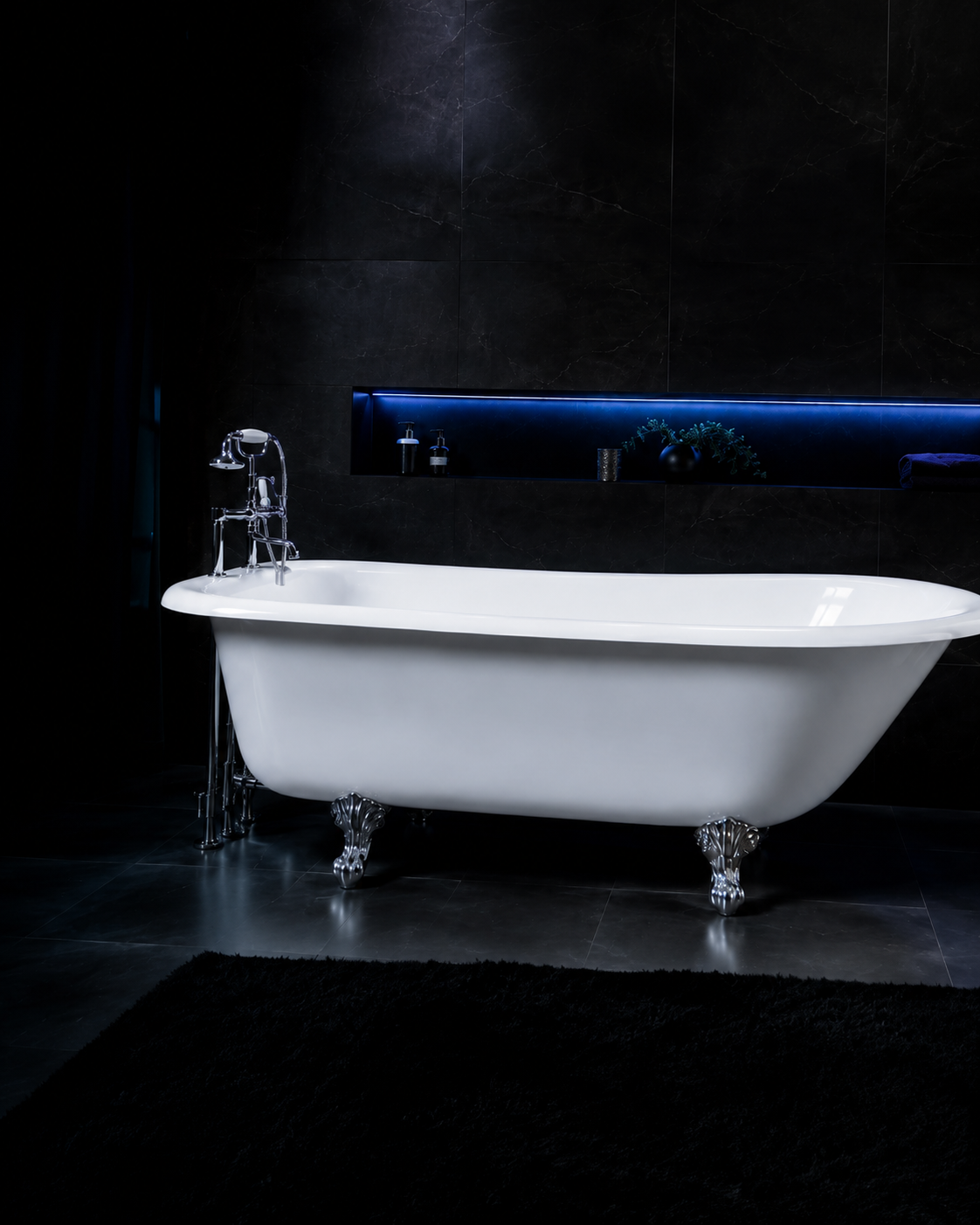 After cast iron bathtub refinishing in Edmonton glossy white finish