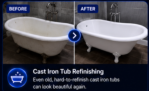 Cast iron tub refinishing before and after Edmonton