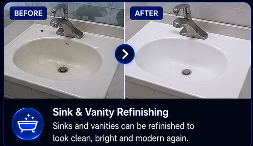 Sink and vanity refinishing before and after Edmonton