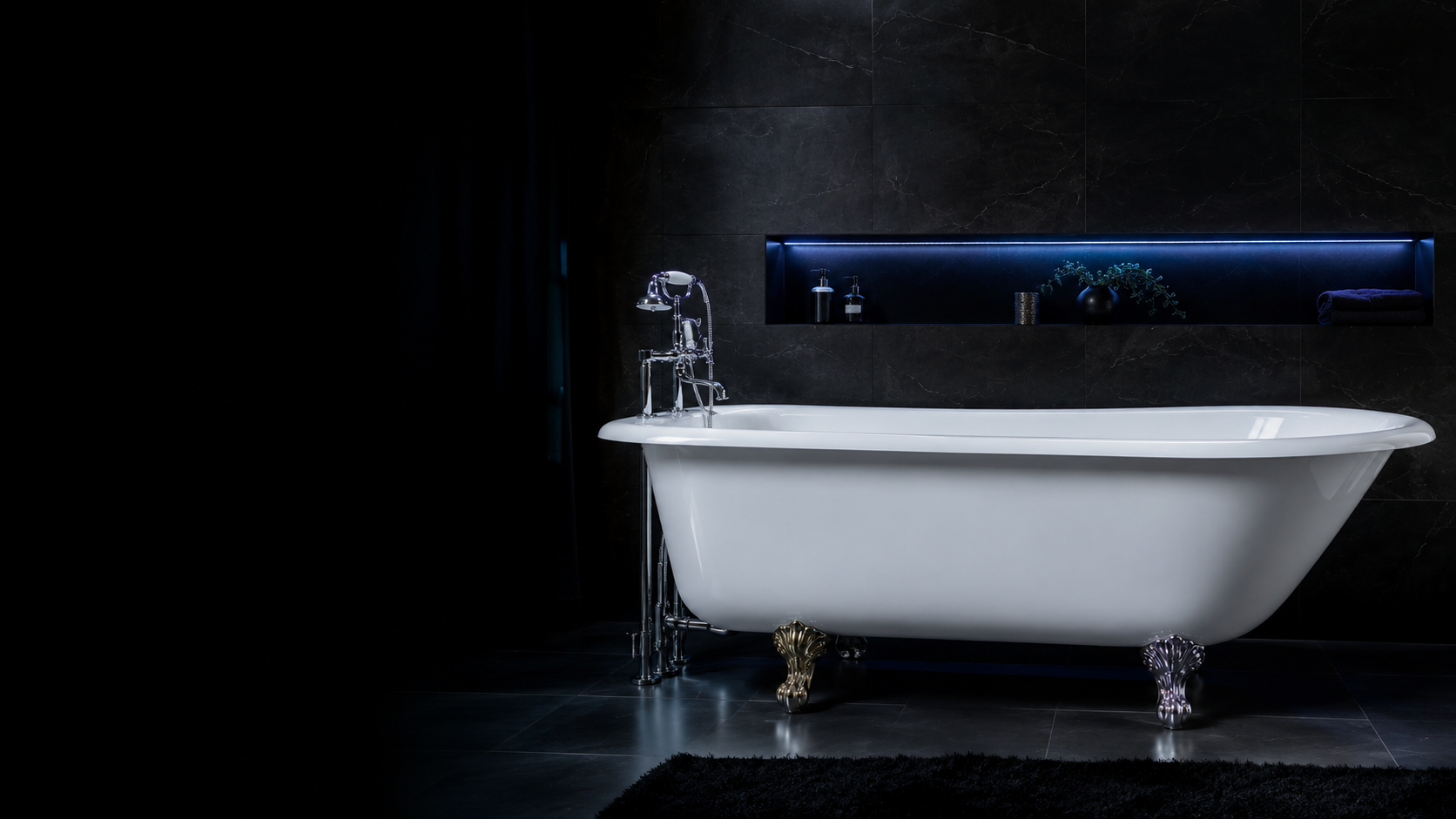 Cast iron bathtub refinishing in Edmonton with glossy white finish