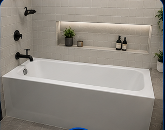 Bathtub refinishing Edmonton glossy white tub